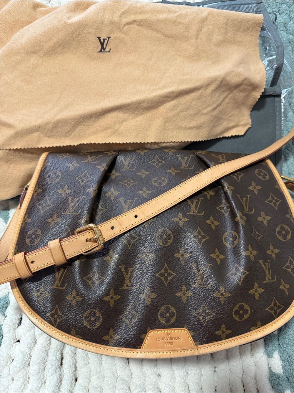 Louis Vuitton Monogram Canvas Crossbody Bag in Brown and Tan